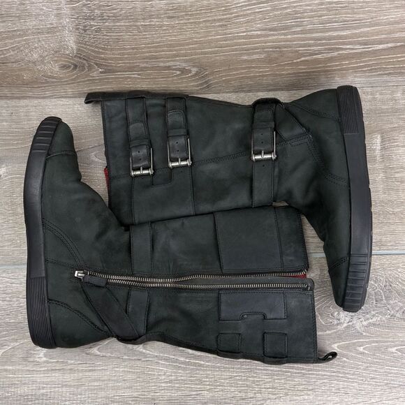 Cole Haan Colby x Nike Air Waterproof Black Leather Womens Sz 8B Zip Buckle Boot - Picture 10 of 13